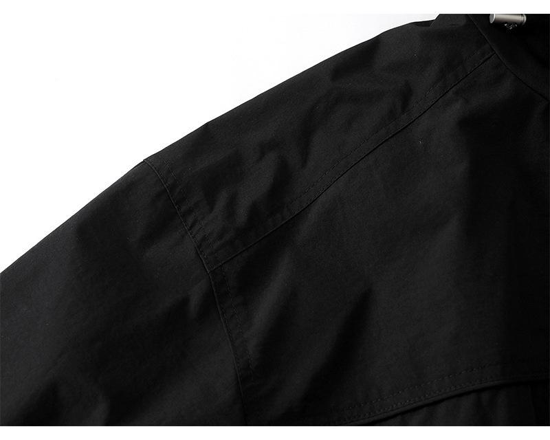 QIYOU 2026 Autumn Unisex Retro Hooded Windbreaker Jacket