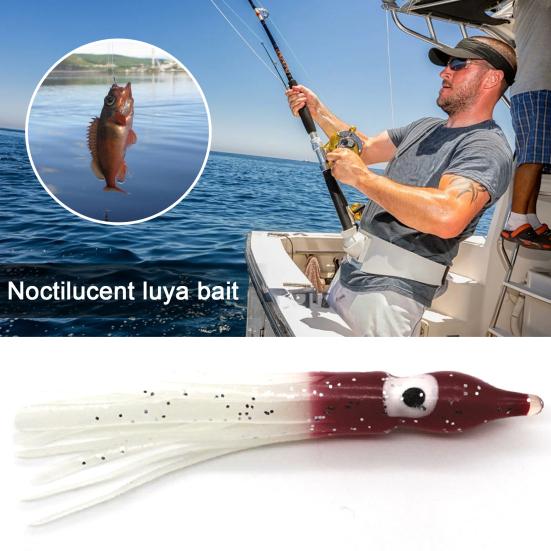 10 Stücke 9 CM/2G Weicher Tintenfischrock Köder Leuchtend Realistische Silikon Salzwasser Trolling Angeln Künstliche Glow Octopus Köder Angelzubehör