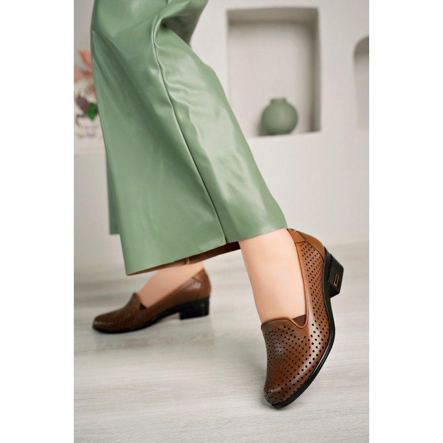 Women's Genuine Leather Low-Heeled Casual Comfort Shoes