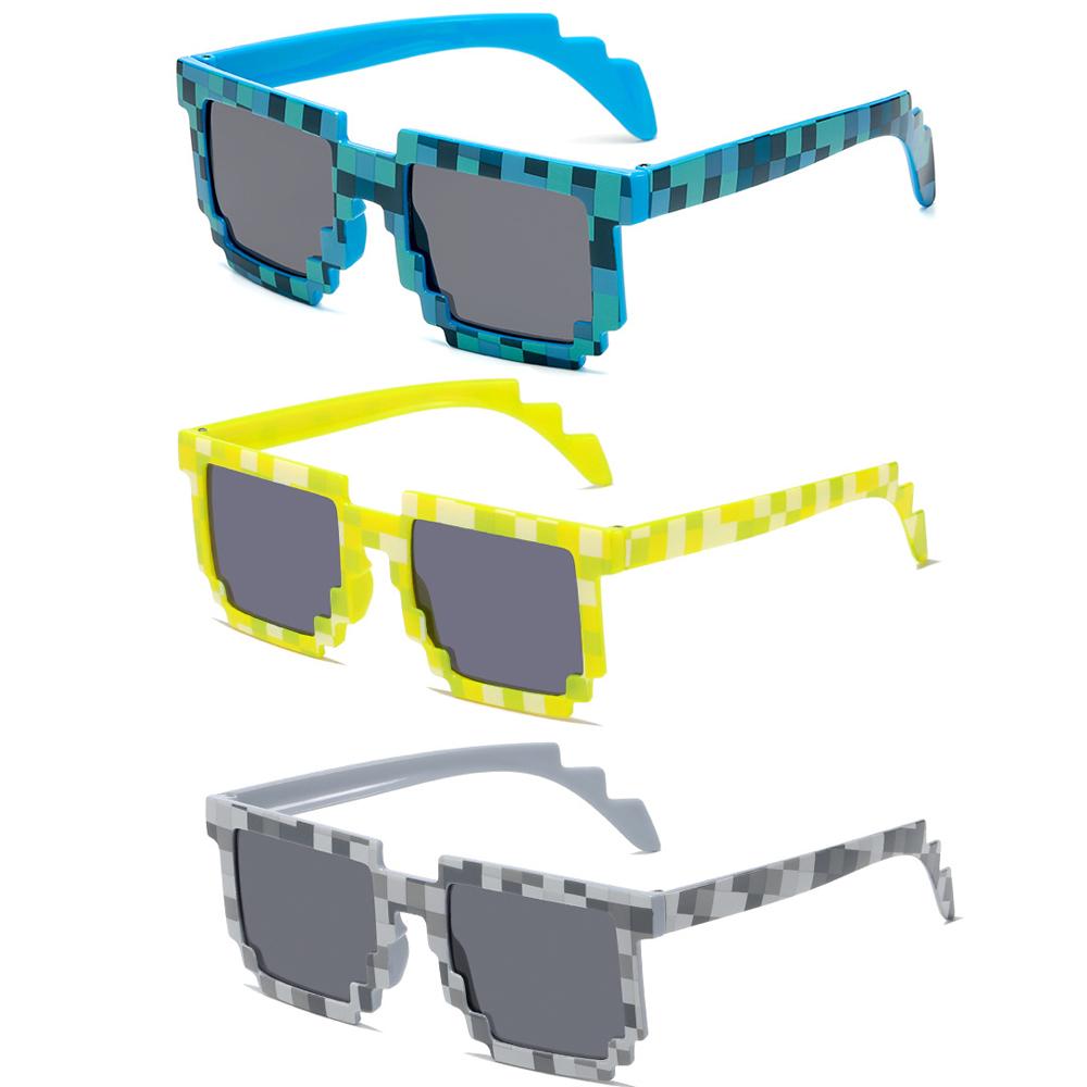 New Fashion Sun Glasses Hot Sale Sunglasses Creeper Glasses Novelty Mosaic Funny Goggles Boys Girls Pixel Eyewear For Men Women