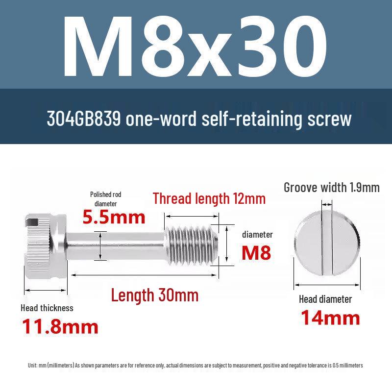 Yigu 304 Anti-Loosening Knurled Head Captive Screw with Anti-Slip Design