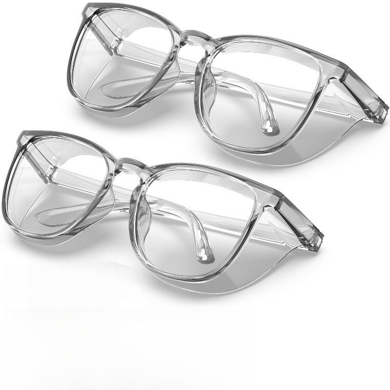 2 Pieces of Anti Fog and Anti Scratch Safety Glasses with Transparent Anti Fog Lenses - Fashionable Protective Glasses