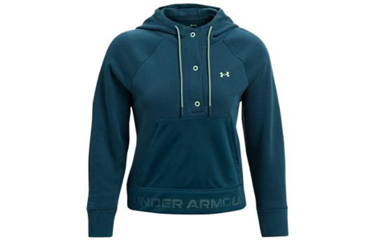 Under Armour Under Armour Rival Mesh Fleece Lined Cropped Hoodie Sweatshirt Winter Women s Navy Blue 1365844-413 M