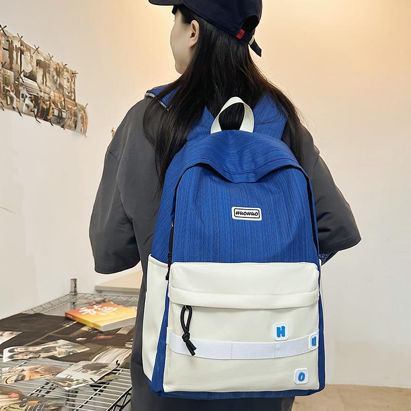 Large Capacity School Bag Color Block Multifunctional Travel Backpack Unisex Backpack