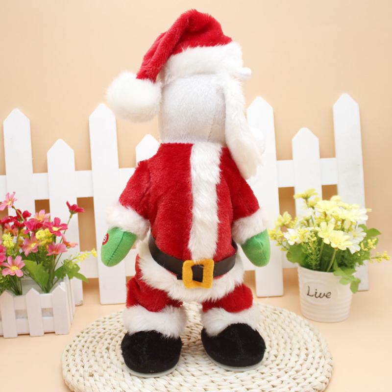Babbo Natale di Natale con la figura di un fianco contorto che canta giocattoli elettrici per bambini