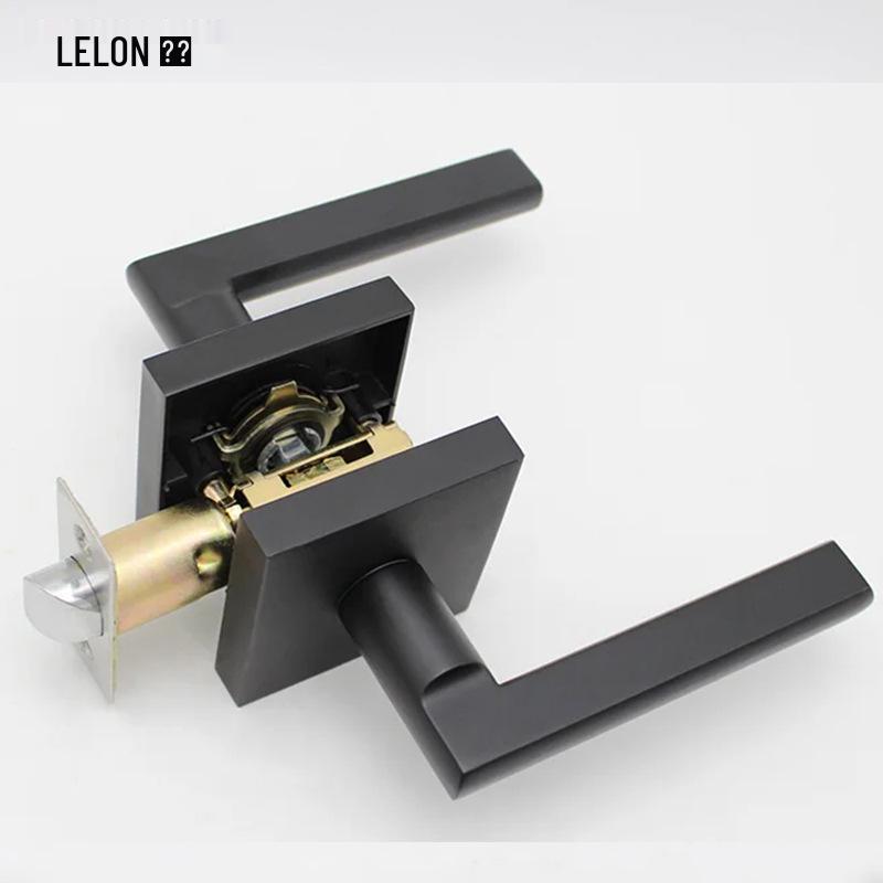 

American Style Black Zinc Alloy Bathroom Lever Lock for Toilets with Three-Rod Design