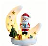 Santa Claus Moon Shaped LED Night Light, Christmas Tabletop Decoration, Holiday Desktop Figurine for Home Party Decor