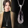 Crystal Sweater Chain Autumn And Winter Versatile Long Big Water Drop Necklace Women'S Clothes Accessories