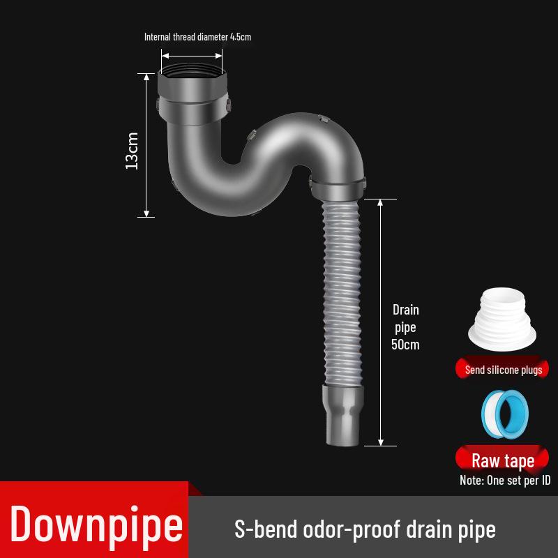 Double Kitchen Sink Drain Pipe Set - Leak-Proof Basin Fittings