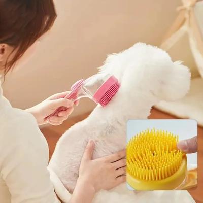 1/4PCS Silicone Massager Shower Bathing Brush Pet Bathing Brush Long Handle Clean Tools Comb Dog Cat Cleaning Grooming Supplies