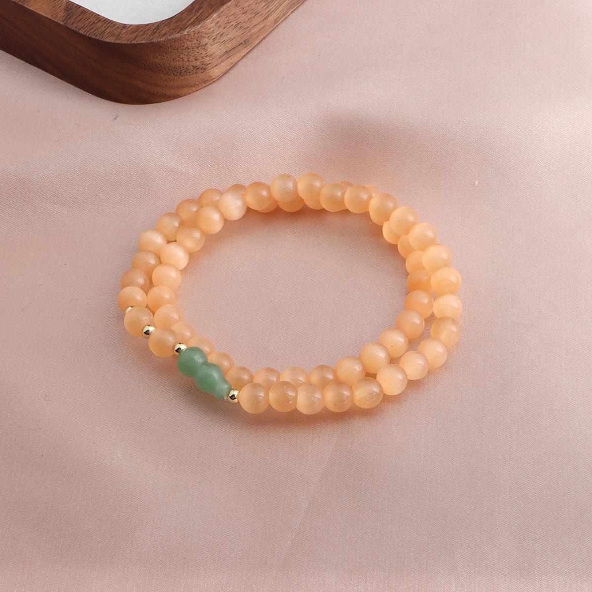 

Mixed color cat s eye stone chalcedony gourd bracelet yellow cat s eye jasper gourd bracelet Bardo press fashion