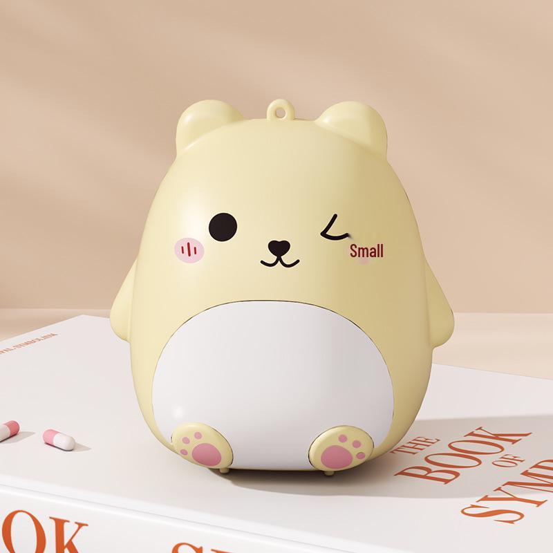 Cute Bear Portable Pill Box - Large Capacity, Sealed Medicine Dispenser & Household Storage