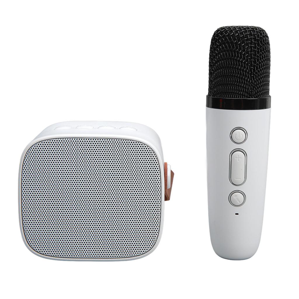 Mini Bluetooth Speaker Portable Wireless Speaker Karaoke Machine With Microphone For Home Party Birthday White