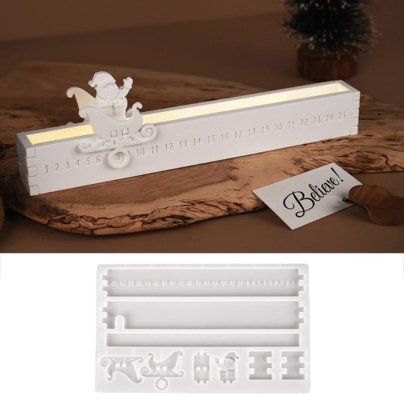 Creative Christmas Santa Countdown Silicone Mold For Crafting Themed Holiday Ornaments And DIY Projects