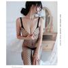 Erotic Off Shoulder Open Crotch Underwear Transparent Sex Dress Women Mesh Tights Sexy Exotic Body Socks Sex Hollow Bodystocking