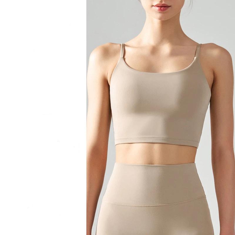 Summer New Yoga Vest Women Seamless Sports Bra Vest Style Square Collar Suspender Fitness Sports Bra