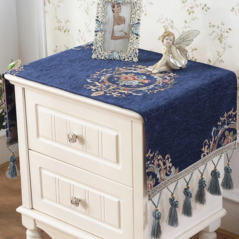 European Style Vintage Jacquard Bedside Table Cover Towel Tv Cabinet Dust Proof Cover Multi-function Towel Cover Tablecloth
