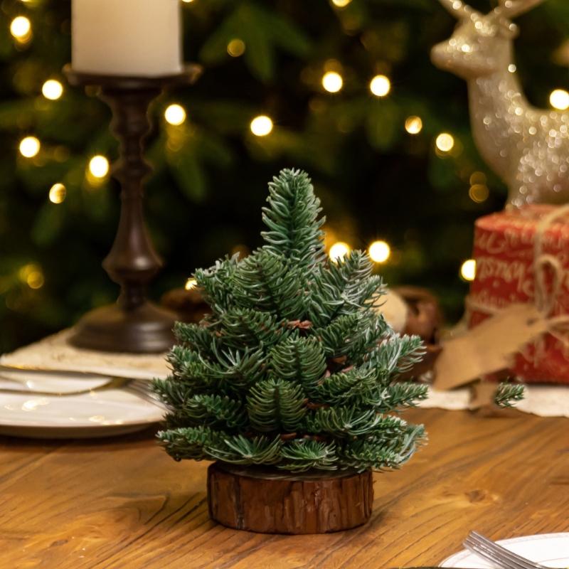User Friendly Tabletop Christmas Tree Wood And Plastic Scandinavian Style Holiday Centerpieces For Home Or Office