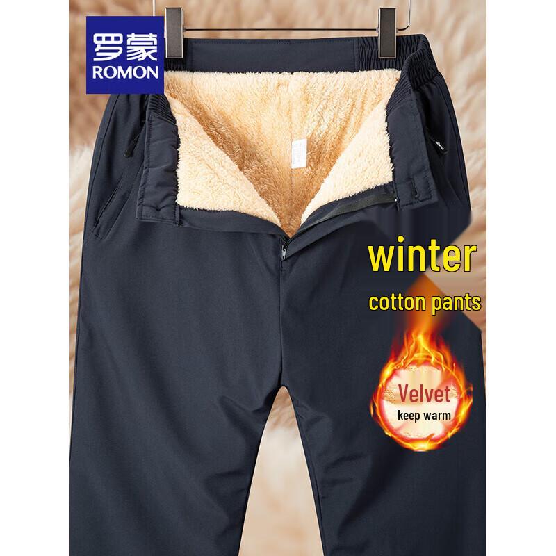 

ROMON Men s Lamb Wool Lined Thermal Casual Pants 5XL