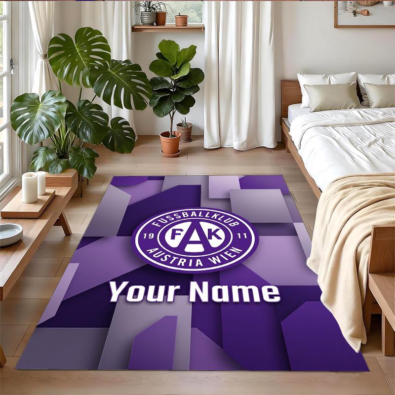 Crystal Velvet Rug Custom Name Text, Soft Non Slip Floor Mat Home DecorAustria Wien FC
