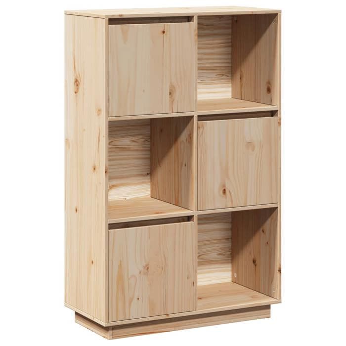 Buffet haut - Bois Massif - Pin - 2 portes - 74x35x117 cm - Salon