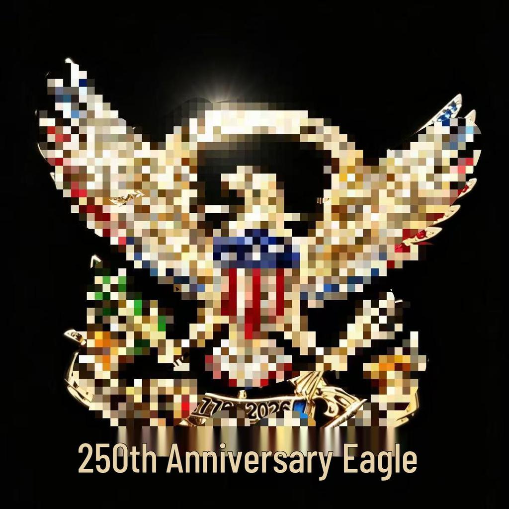 Vintage US 250th Anniversary Rhinestone Eagle Brooch - European & American Commemorative Edition