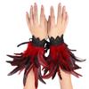Black Halloween Arm Cuff Gloves Lace Wristband Vintage Plume Bracelet  Costume Prop