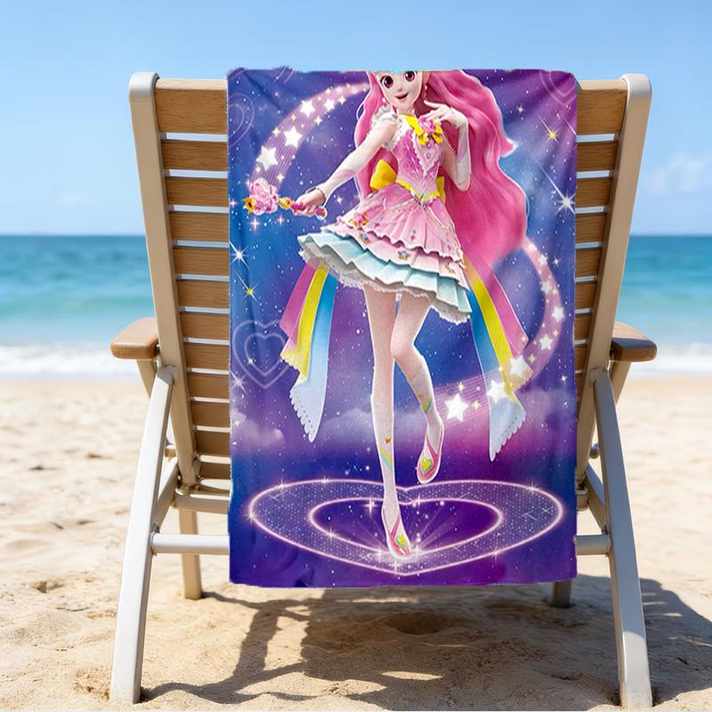 1pc Catch Teenieping Magic Sweethear Beach Towel, Beach and Seaside Swimming Pool Equipment, Fashion Pattern, Rectangular, Travel Essentials