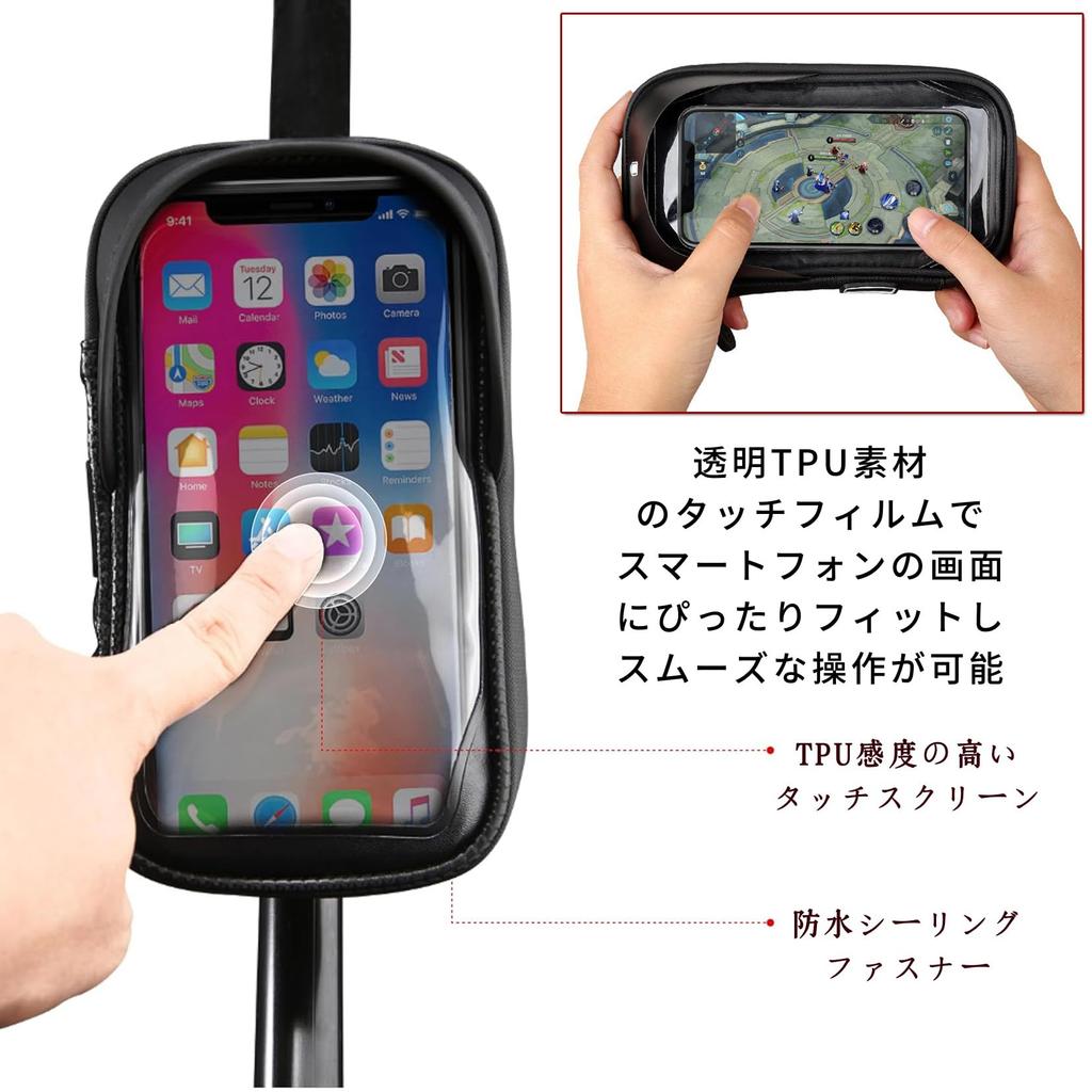 Alip Moped Smartphone Motorcycle Smartphone Bicycle Smartphone Holder with Helmet Waterproof and Bicycle Smartphone Stand with Multifunctional
