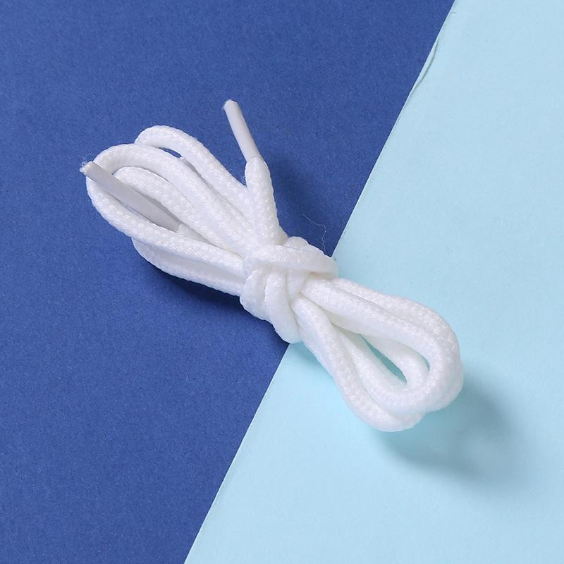 White Polyester Round Shoelaces for Hiking, Dad Sneakers, & Basketball Shoes