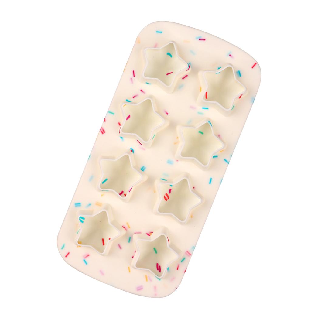 Star Shaped Ice Cube Mold Silicone 3D 5 Star Ice Cube Maker for Party Summer Candy Colours