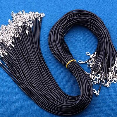 Leather Cord Black Necklace DIY Pendant, 2.0mm Thick Wax Rope Necklace Accessories