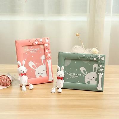 7 Inch Cartoon Cute Rabbit Photo Frame Kindergarten Student Picture Frame Horizontal Children's Table Ornament
