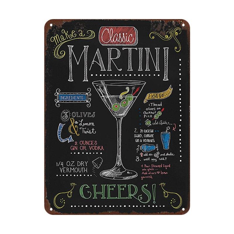 Mai Tai Cocktail Plaque  Vintage Metal Signs for Bar Pub Club  Whiskey Pimms Cup Retro Tin Poster  Wall Decor for Home Kitche