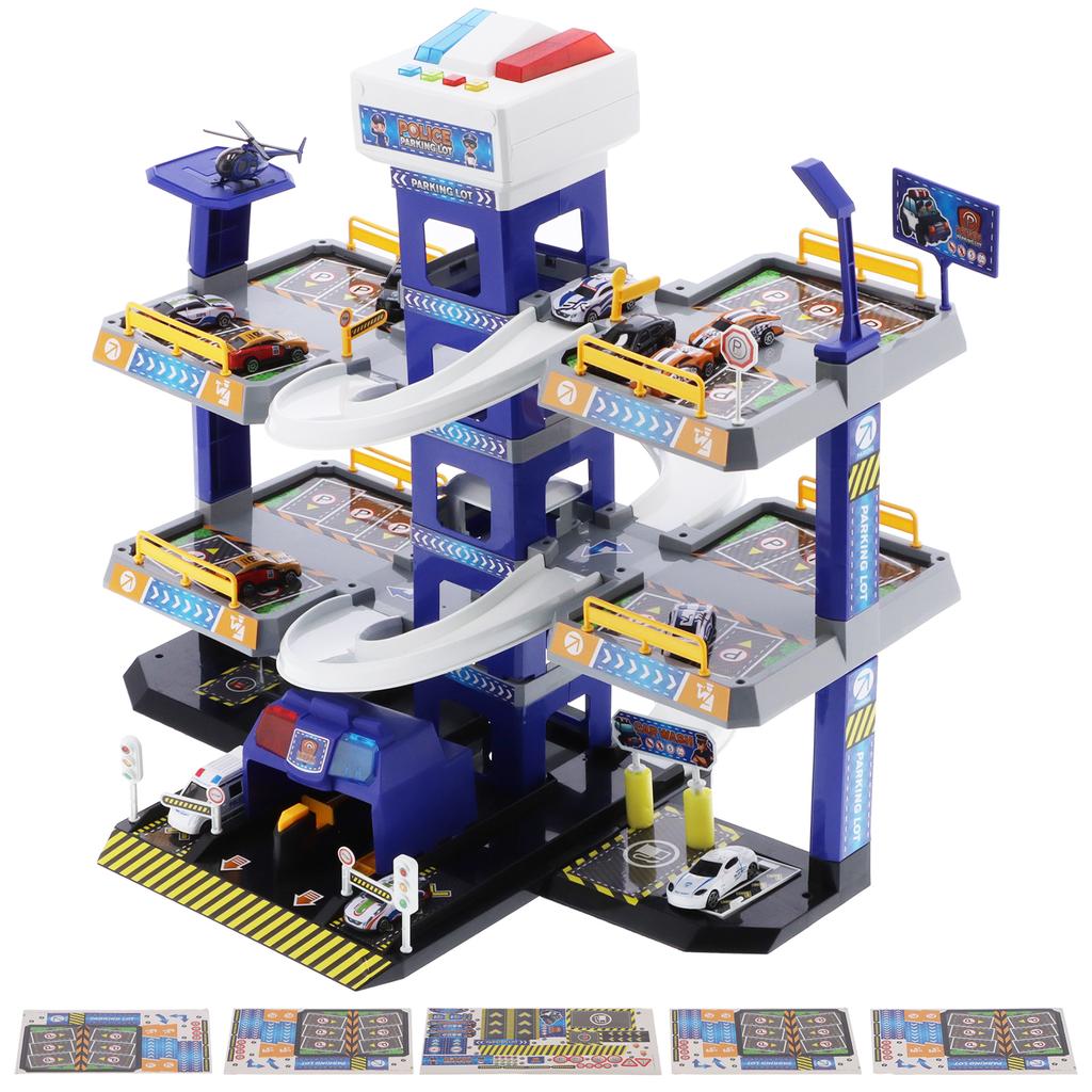 DIY Assembly Car Garage Parking Lot Toys Boys Children Toddler Tracks Car Toy Accessory Set