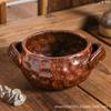Irregular Ceramic Baking Bowl Western-style Two-ear Stew Salad Dessert Thick Soup Bowl Fruit Breakfast Bowl Tableware Supplies