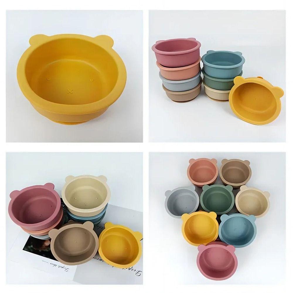Flexible Feeding Tableware Waterproof Feeding Bowl Set Unbreakable Baby Bowls with Spoon  Toddlers