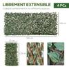 Artificial Stretch Ivy Hedges, Set of 4, Wall Privacy Screen, 200 x 100 cm, Green