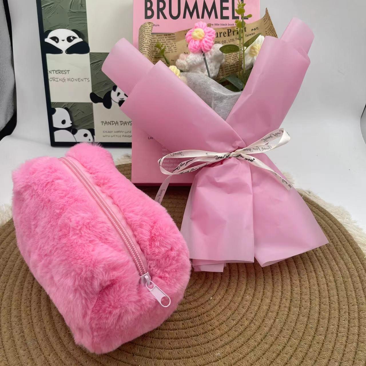 

Плюшевая косметичка макаронных цветов, милое и вместительное решение для хранения