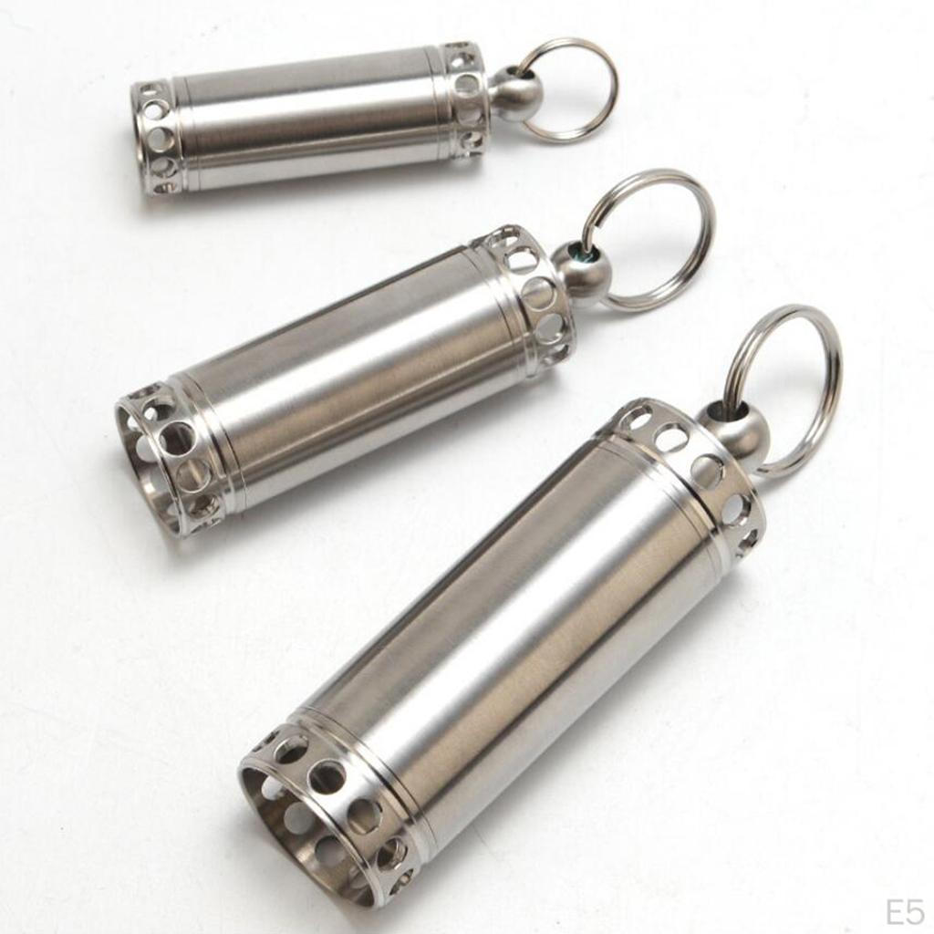 Case, Metal Waterproof Container with Keychain - Compact & Portable Select Sizes