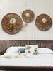 Rattan Woven Round Wall Decor for Living Room Background Wall Macrame Hanging 