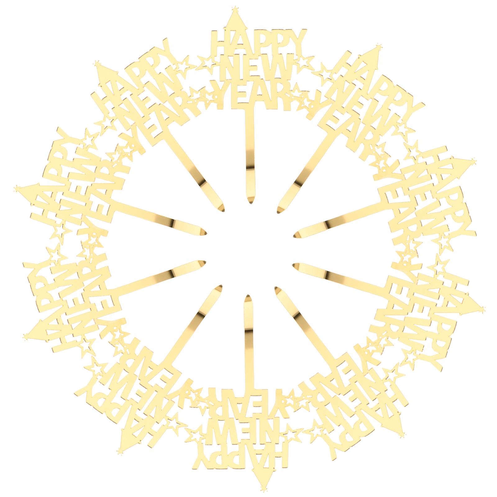 

10 шт. вставки для украшения торта 2024 выбор десертных украшений С Новым годом украшения для вечеринок украшения для кексов топперы