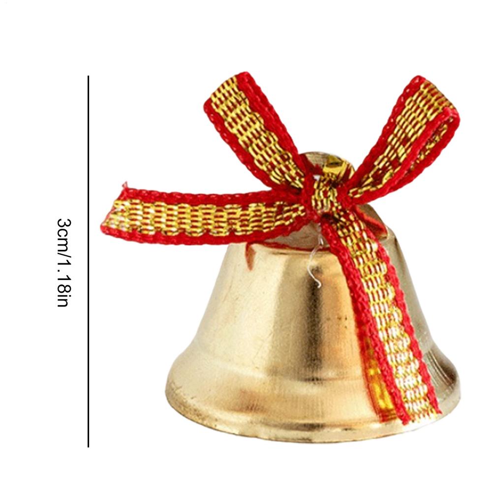 Christmas Decor Bells Small Metal Ornaments With Bowknots Christmas Garland Golden Bells For Home Office School Balcony Front