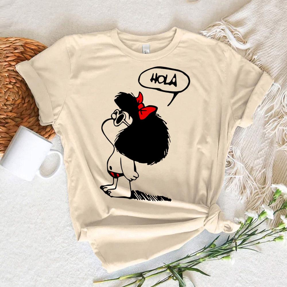

Mafalda tshirts Women harajuku Tee girl comic designer clothing 4XL