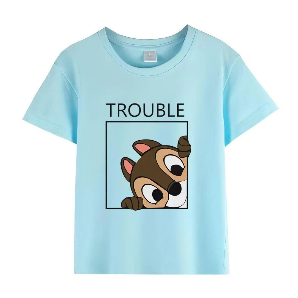 Chip and Dale Kids Tshirts Cartoon Double and Trouble Print Summer Twins Tops Tees Funny Boys Girls Best Friends Shirts
