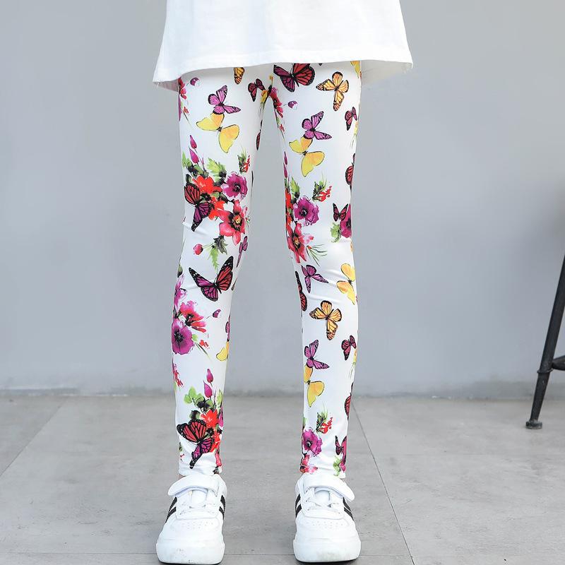 Wish Girls' Leggings Spring and Autumn Thin Children's Elastic Printed Pants Korean Style Medium