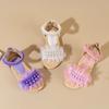 Scarpe Estive Piatte da Bambina con Rete e Perle Sandali Principessa per Bambini con Zip Posteriore Scarpe da Spiaggia per Bambina per Vacanze Suola Morbida Comode
