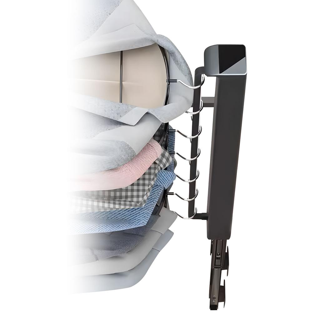 Metal Extendable Slide Rail Black Garment Rack For Space Efficient Storage Solution