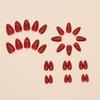 Red Solid Color Reusable False Nails - Removable Nail Art & Stickers