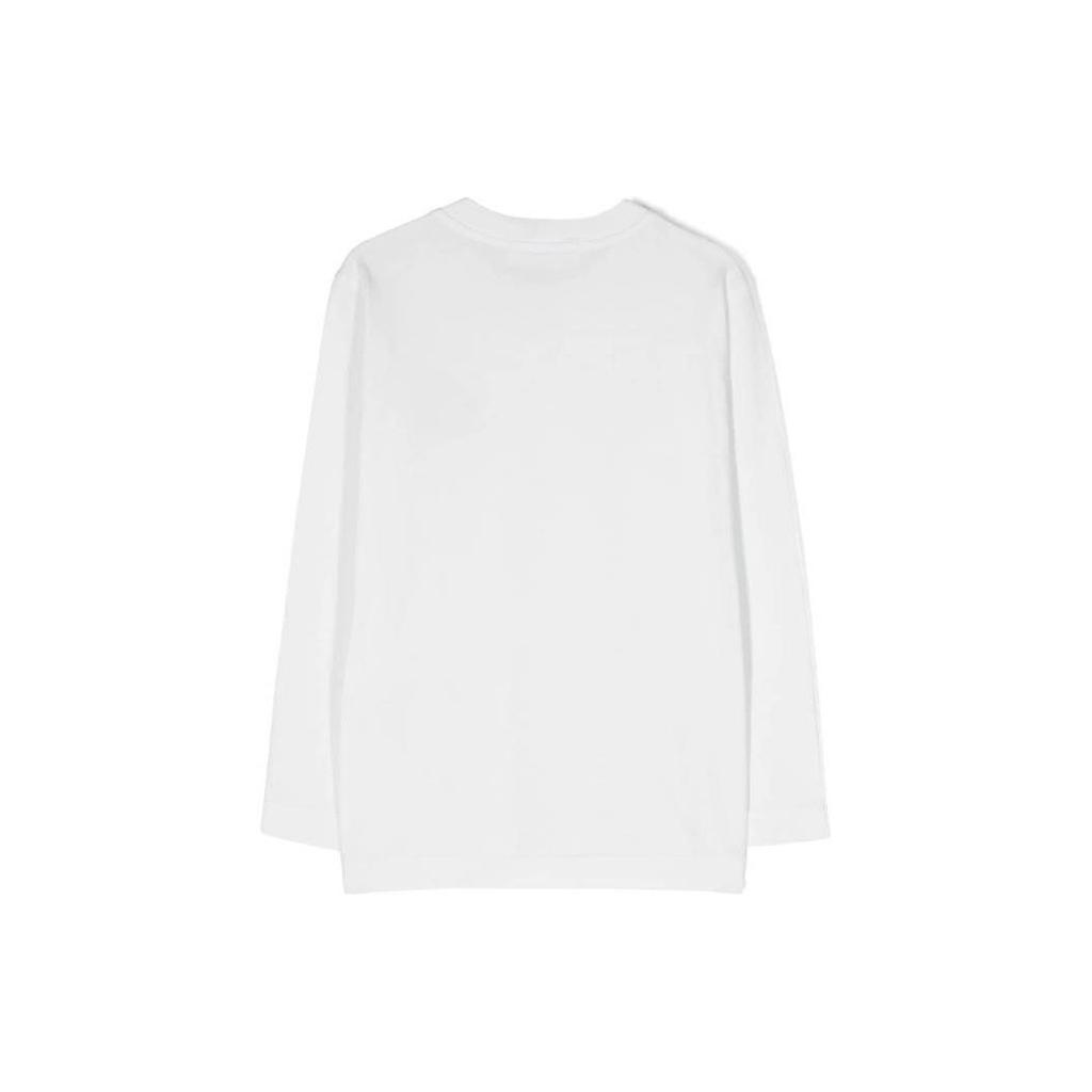 STONE ISLAND Long Sleeve Crew Neck T-Shirt Kids Tops White 791620447-V0093